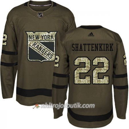 Män Ishockey New York Rangers Tröja Kevin Shattenkirk 22 Adidas 2017-2018 Camo Grön Authentic